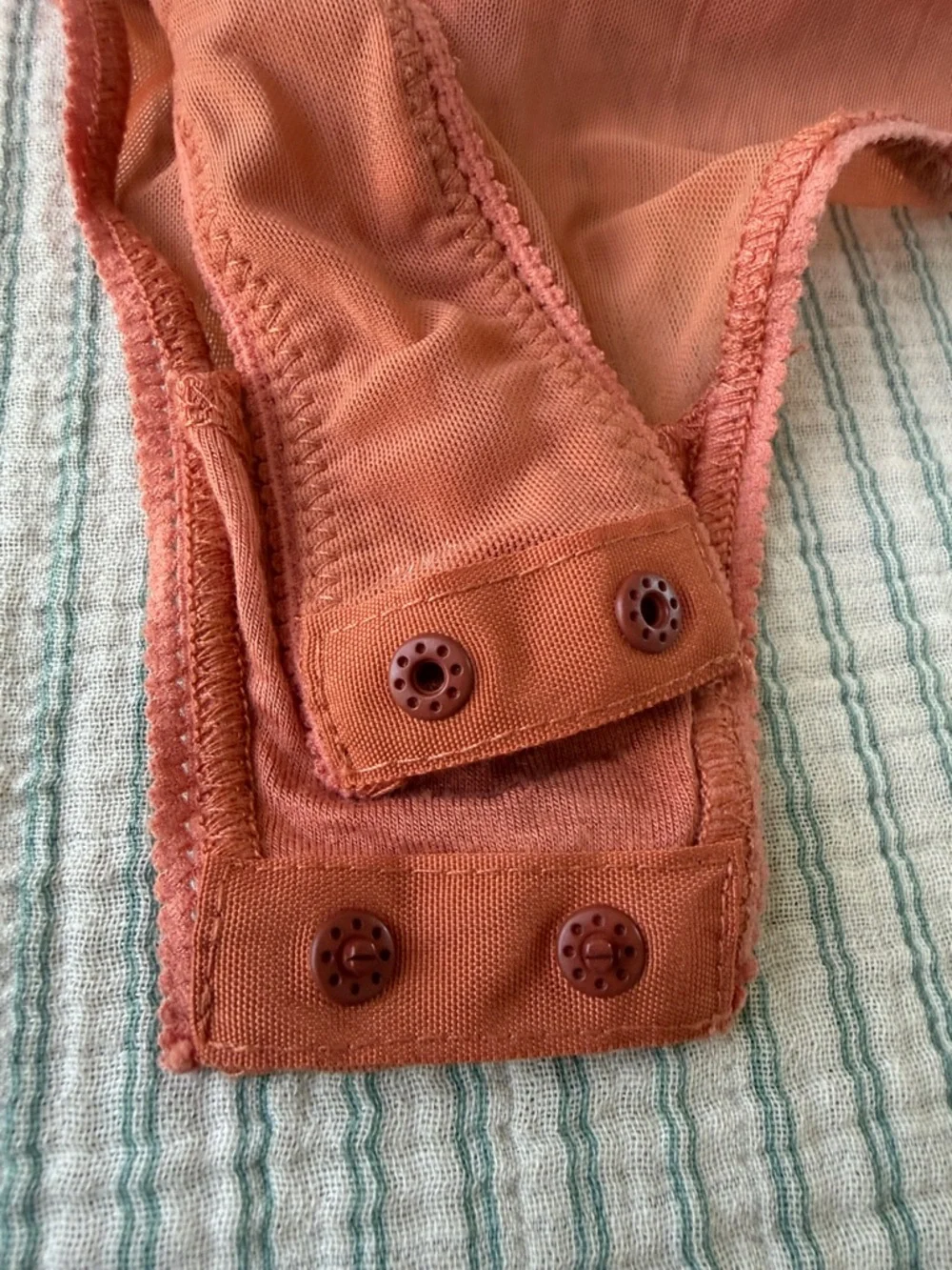 Free People Rust Orange Ruffled One-Piece Bodysuit